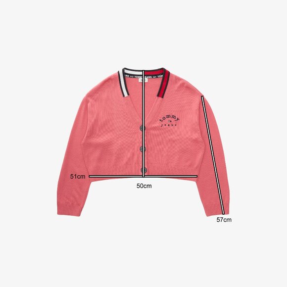 Tommy Jeans Cropped Knit Cardigan (Coral/Pink) 💖🇺🇸 - Picture 3 of 5